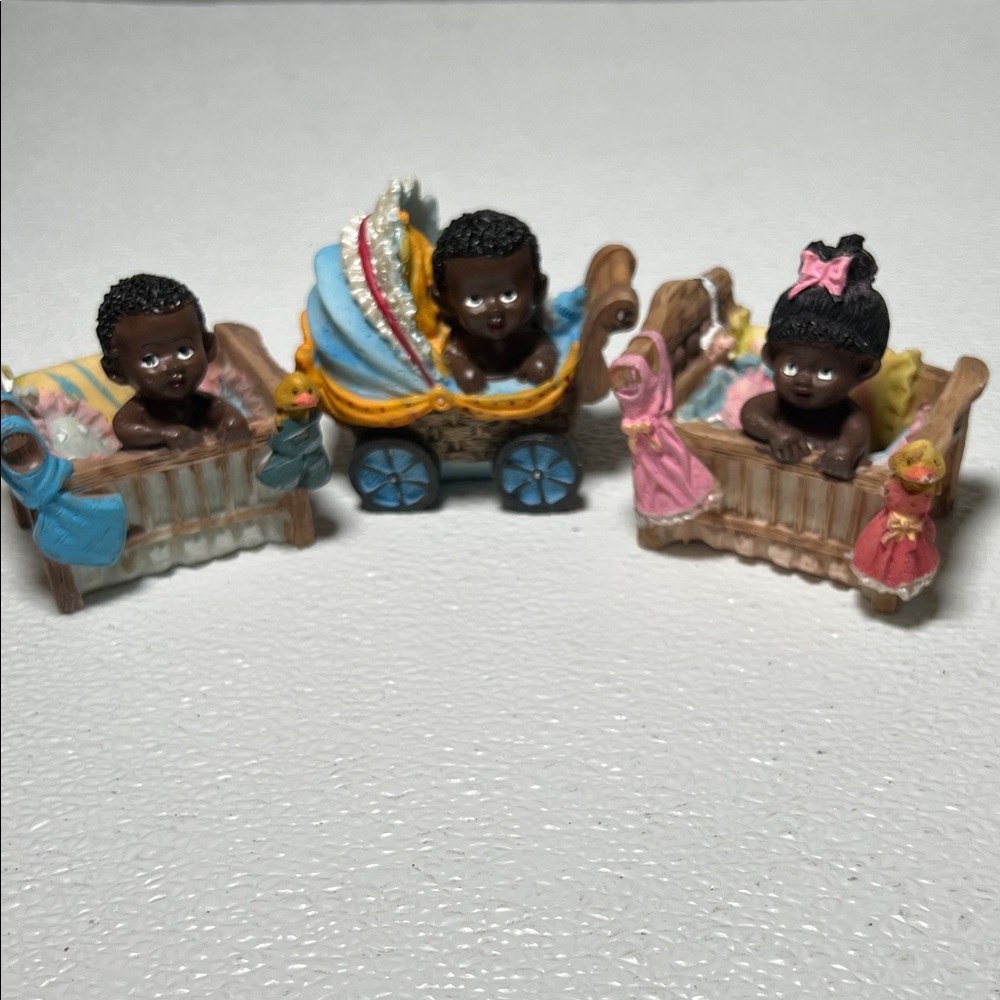 Ceramic World Set of Three Resin Adorable Baby Doll Figurines Set of 3